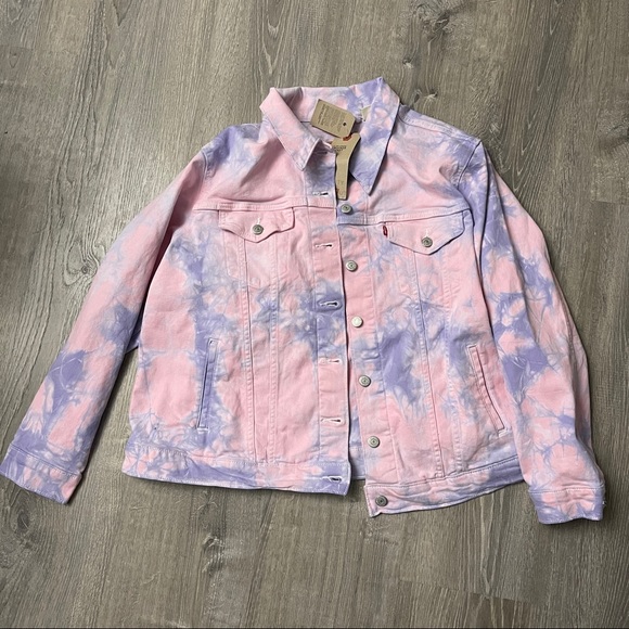 Levi’s tie dye denim jacket, pastel denim jacket